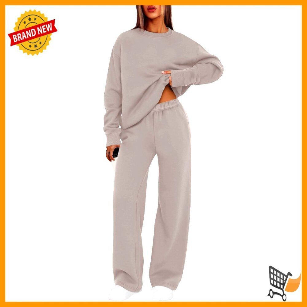 Oversized Crewneck Sweatsuit Lounge Set Comfy Two Piece Activewear Y2K